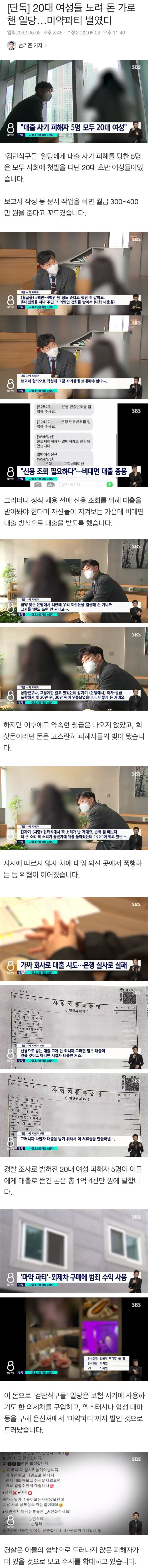 20대 여성을 대상으로 한 사기